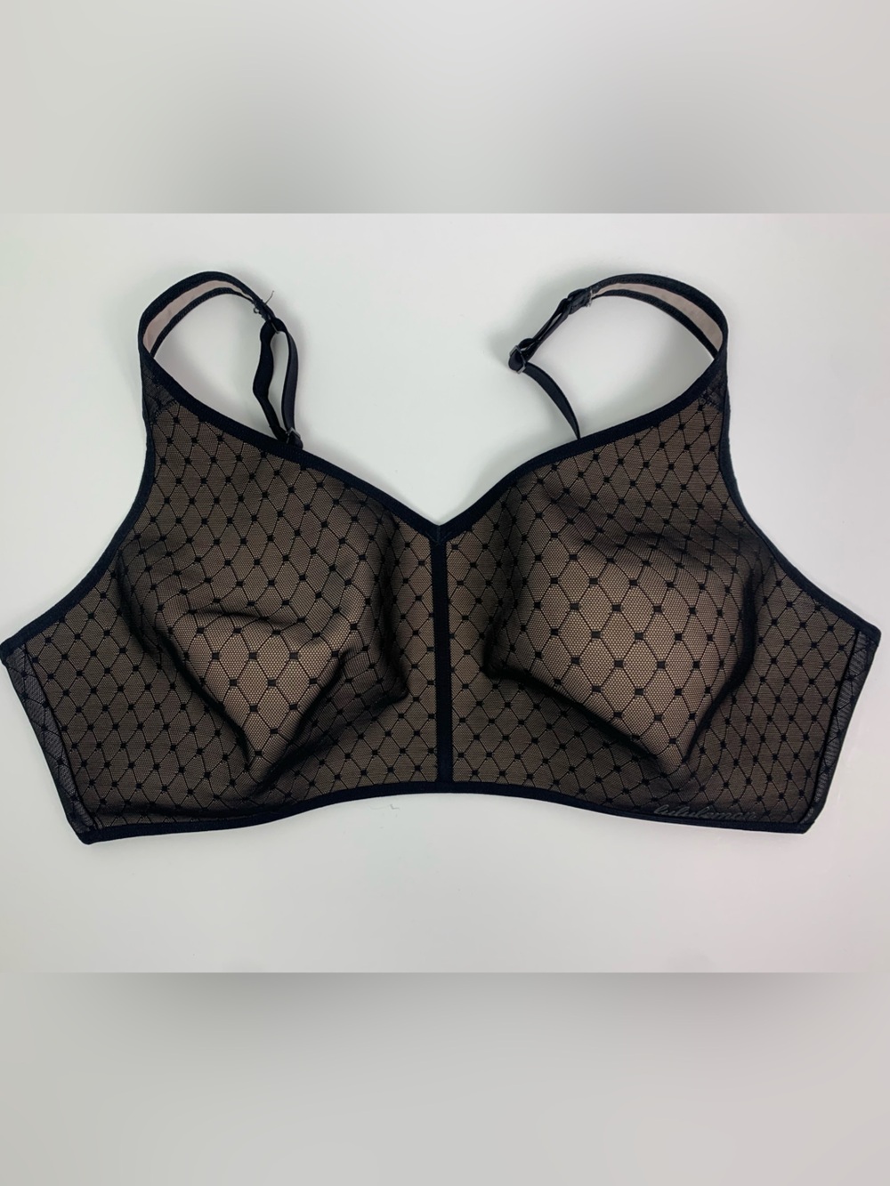 lululemon athletica Black Sheer Mesh Sports Bra with Diamond Pattern